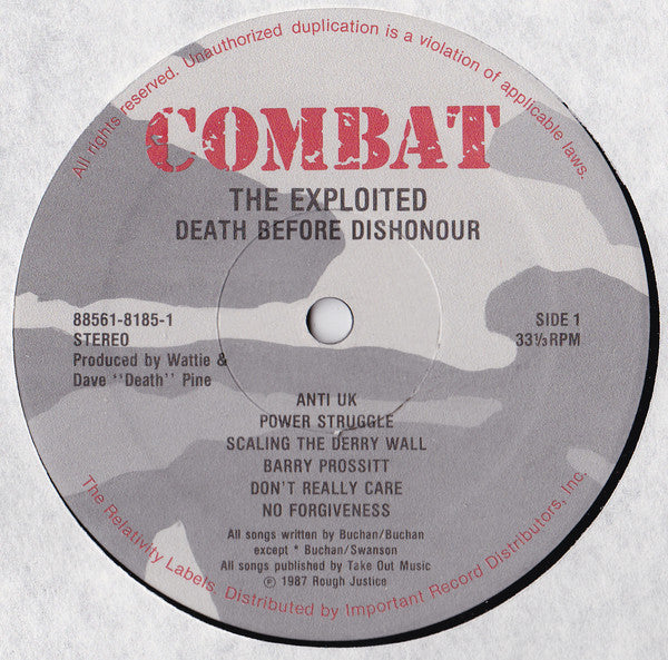The Exploited : Death Before Dishonour (LP, Album)