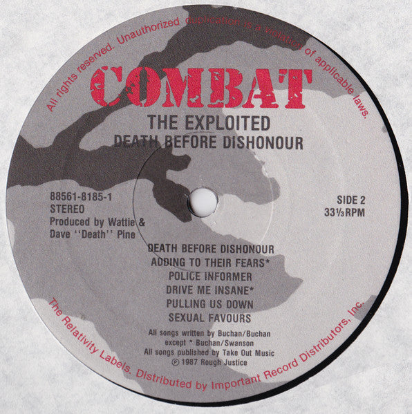 The Exploited : Death Before Dishonour (LP, Album)