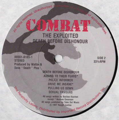 The Exploited : Death Before Dishonour (LP, Album)