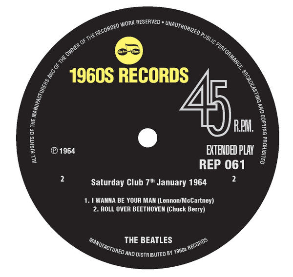 The Beatles : Saturday Club #8th January 1964 (7", EP, Mono, Unofficial)