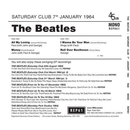 The Beatles : Saturday Club #8th January 1964 (7", EP, Mono, Unofficial)