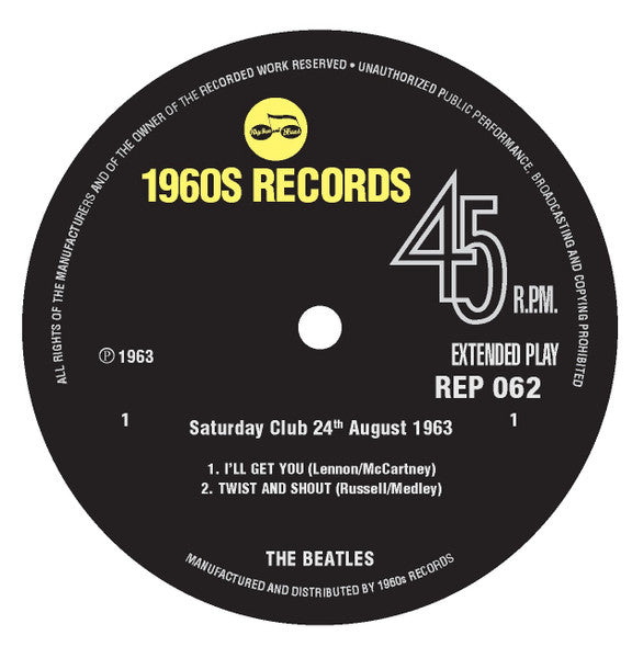 The Beatles : Saturday Club 24th August 1963 (7", Mono, Unofficial)