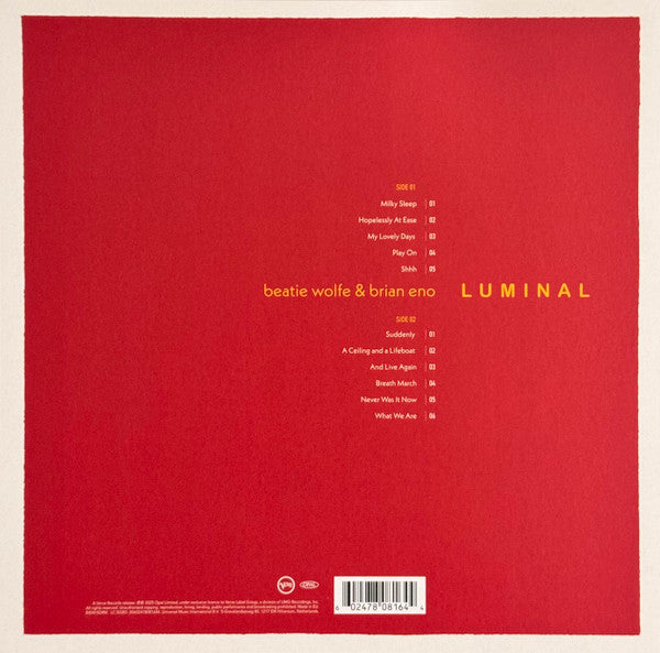 Beatie Wolfe & Brian Eno : Luminal (LP, Album, Bioplastic)
