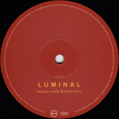 Beatie Wolfe & Brian Eno : Luminal (LP, Album, Bioplastic)