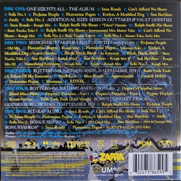 Frank Zappa And The Mothers Of Invention* : One Size Fits All (50th Anniversary) (4xCD, Album, RE, RM + Blu-ray, Blu-ray-A, Quad, RE)