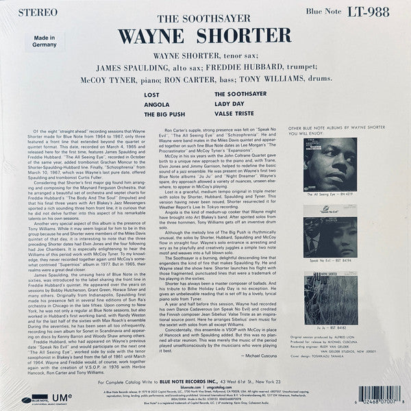 Wayne Shorter : The Soothsayer (LP, Album, RE, 180)