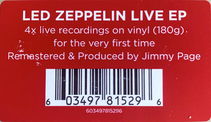 Led Zeppelin : Live EP (12", EP, RM)