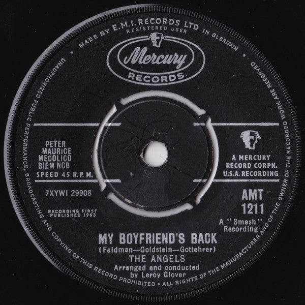 The Angels (3) : My Boyfriend's Back (7", Single)