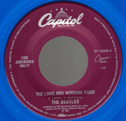 The Beatles : The Long And Winding Road (7", Single, Jukebox, RE, Blu)