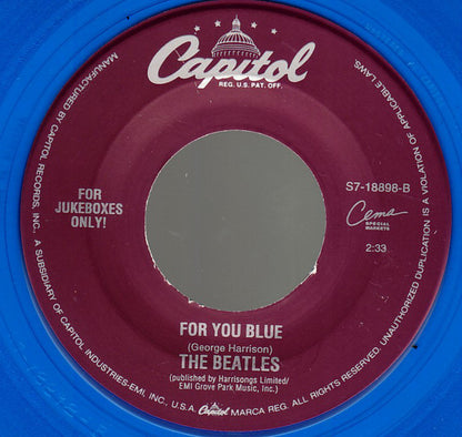 The Beatles : The Long And Winding Road (7", Single, Jukebox, RE, Blu)