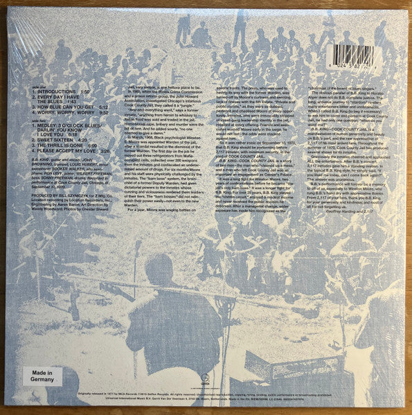 B.B. King : Live In Cook County Jail (LP, Album, Ltd, RE, sky)