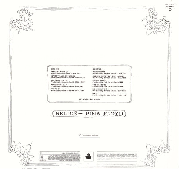 Pink Floyd : Relics (LP, Comp, Mono, RE, RM, 180)