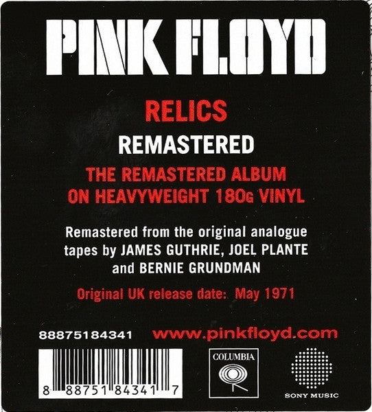 Pink Floyd : Relics LP, Comp, Mono, RE, RM, 180 (M / M) - Dig Vinyl