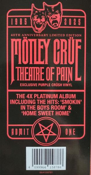 Mötley Crüe : Theatre Of Pain LP, Album, Ltd, RE, Pur (M / M