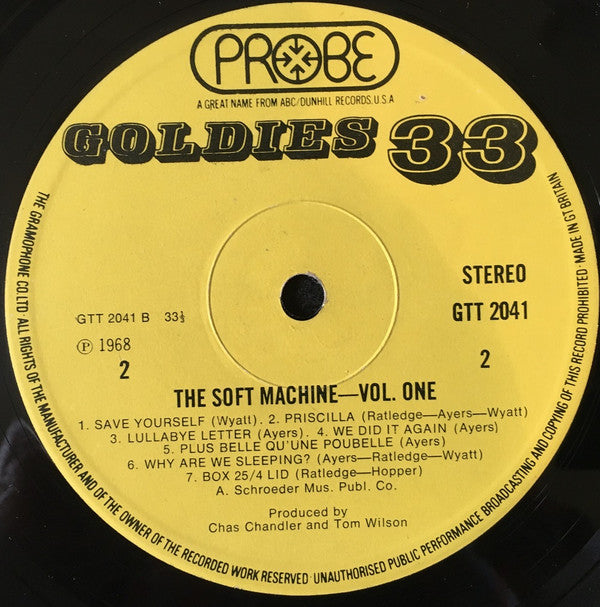 The Soft Machine* : Volumes 1 & 2 (2xLP, Comp, RP, Gat)