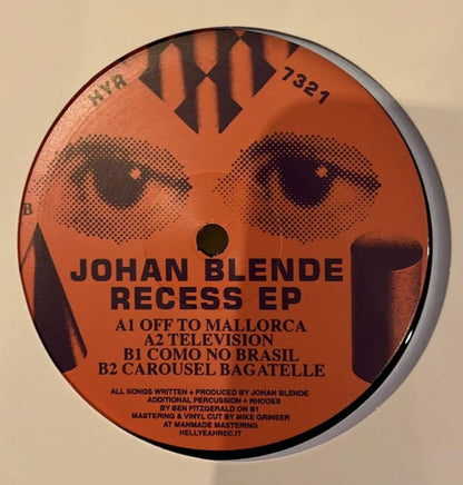 Johan Blende* : Recess Ep (12", EP)