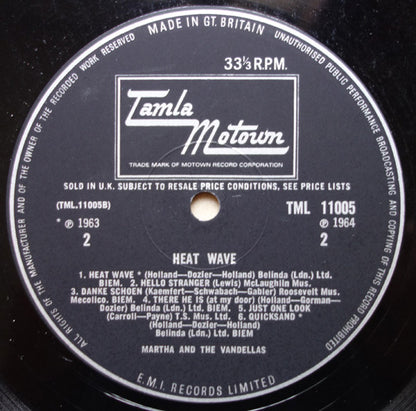 Martha Reeves & The Vandellas : Heat Wave (LP, Album, Mono)
