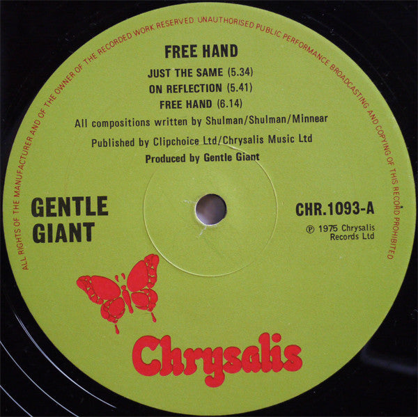 Gentle Giant : Free Hand (LP, Album, Red)