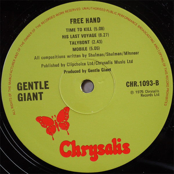 Gentle Giant : Free Hand (LP, Album, Red)