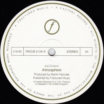 Joy Division : Atmosphere (12", Single, RP, Lin)