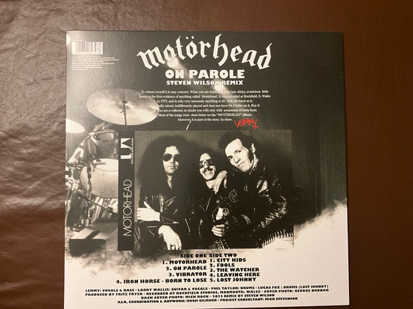 Motörhead : On Parole (Steven Wilson Remix) (LP, Album, RSD, Ltd, RE, Bla)