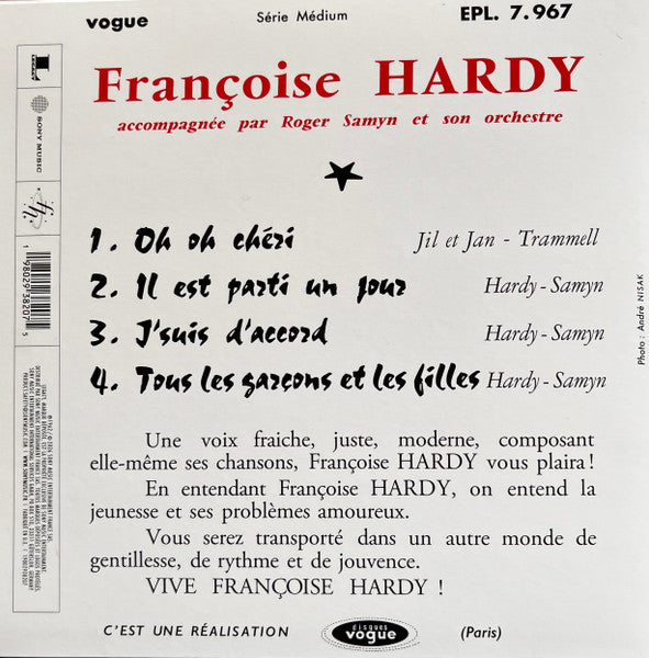 Françoise Hardy : J'suis D'accord / Tous Les Garçons Et Les Filles (7", EP, RSD, RE)