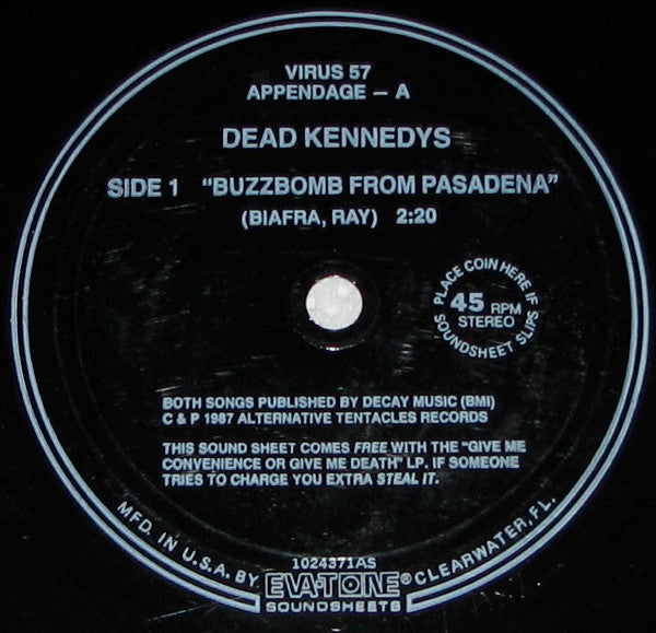 Dead Kennedys : Give Me Convenience Or Give Me Death (LP, Comp + Flexi, 7")