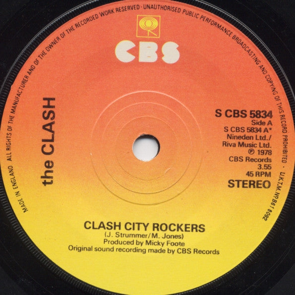 The Clash : Clash City Rockers (7", Single)