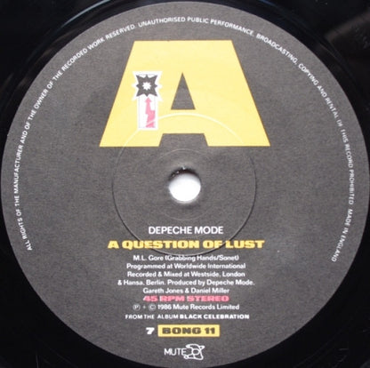 Depeche Mode : A Question Of Lust (7", Single, MPO)