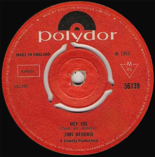 Jimi Hendrix : Hey Joe (7", Single, Mono, Kno)