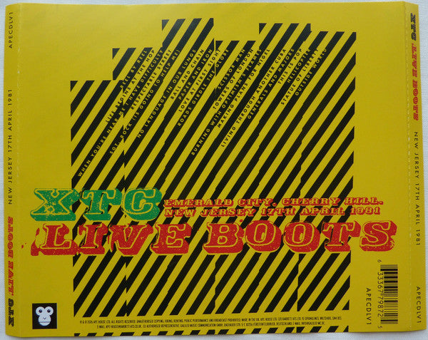 XTC : Live Boots (Emerald City, Cherry Hill, New Jersey 17th April 1981) (2xCD, Album)