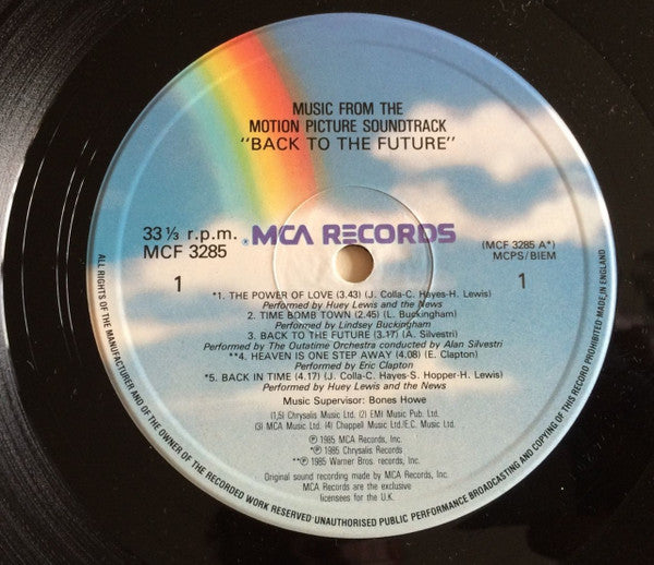 Various : Back To The Future - Music From The Motion Picture Soundtrack (LP, Album)