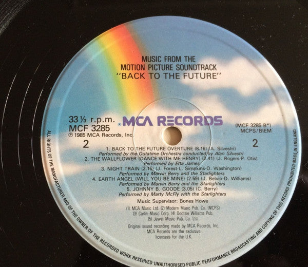 Various : Back To The Future - Music From The Motion Picture Soundtrack (LP, Album)