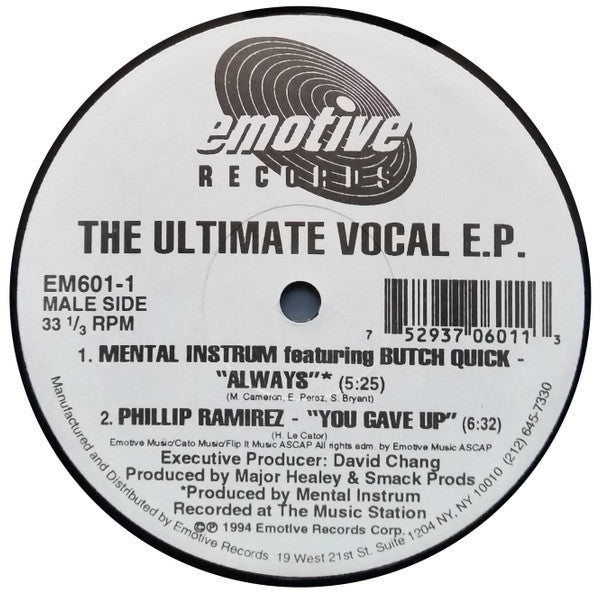 Various : The Ultimate Vocal E.P. (12", EP)