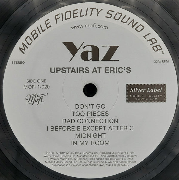Yaz* : Upstairs At Eric's (LP, Album, Ltd, Num, RE, RM, S/Edition)