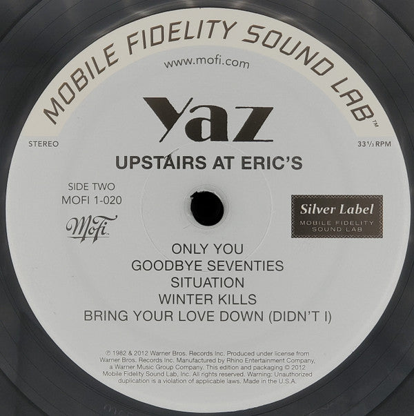 Yaz* : Upstairs At Eric's (LP, Album, Ltd, Num, RE, RM, S/Edition)