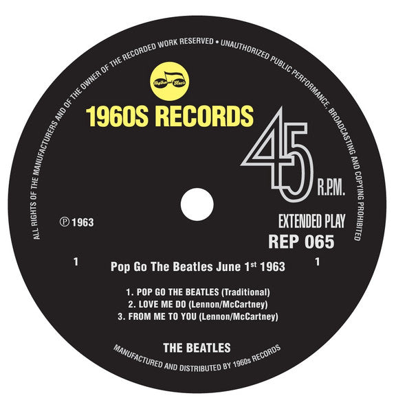 The Beatles : Pop Go The Beatles June 1st 1963 (7", EP, Mono, Unofficial)
