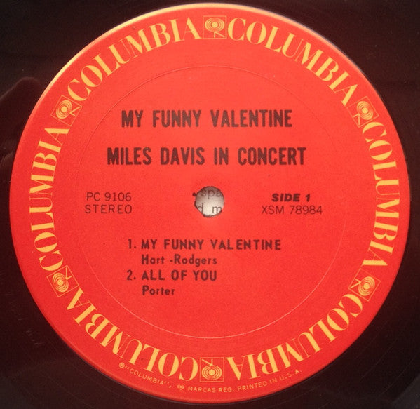 Miles Davis : My Funny Valentine - Miles Davis In Concert (LP, Album, RE, Car)