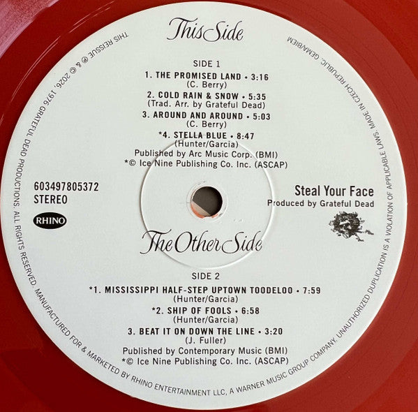 The Grateful Dead : Steal Your Face (50th Anniversary Remaster) (2xLP, Album, Ltd, RE, Red)