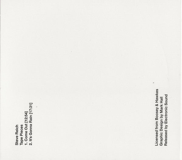 Steve Reich : Tape Pieces (CD)