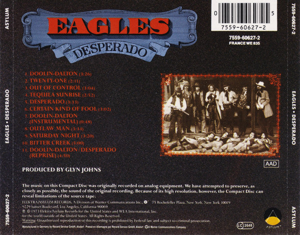 Eagles : Desperado (CD, Album, RE)