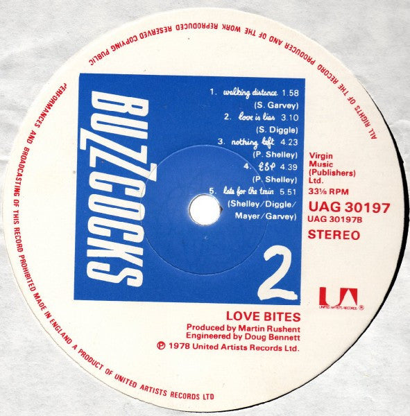 Buzzcocks : Love Bites LP, Album, Emb (VG+ / VG+) - Dig Vinyl