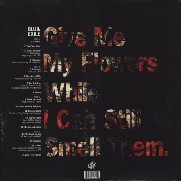 Blu & Exile : Give Me My Flowers While I Can Still Smell Them (2xLP, Album, RM, RP, Red)