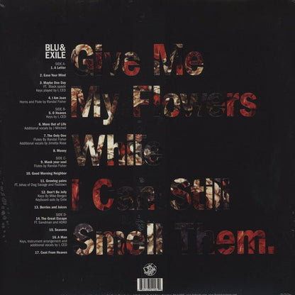 Blu & Exile : Give Me My Flowers While I Can Still Smell Them (2xLP, Album, RM, RP, Red)