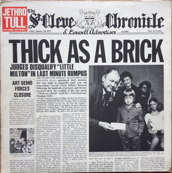 Jethro Tull : Thick As A Brick (LP, Album, New)