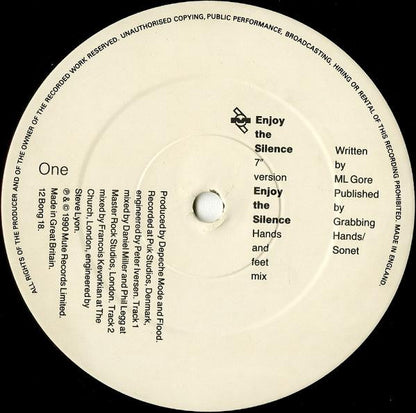 Depeche Mode : Enjoy The Silence (12", Single, Dam)