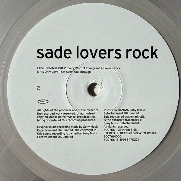 Sade : Lovers Rock (LP, Album, RE, RM, Tra)