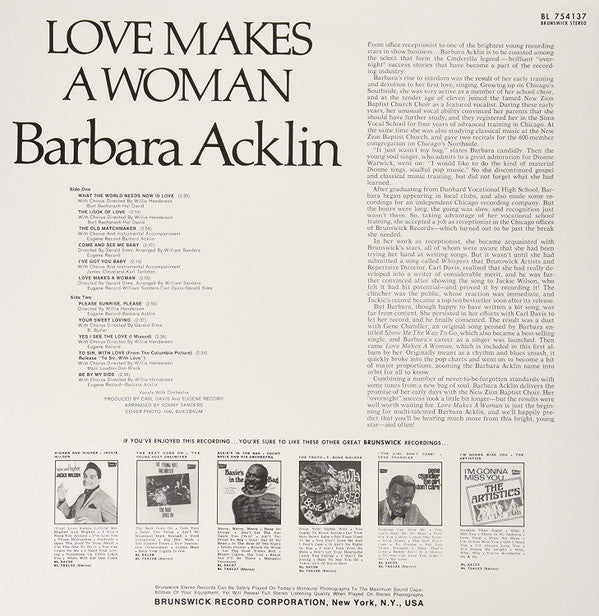 Barbara Acklin : Love Makes A Woman (LP, Album, RE)