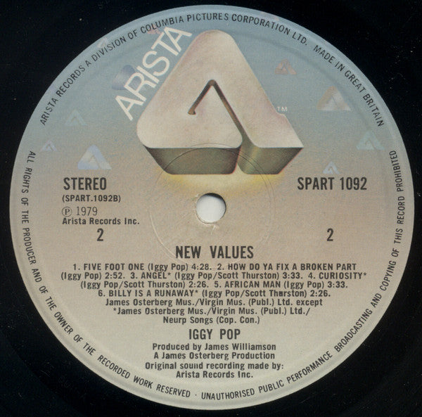 Iggy Pop : New Values (LP, Album)