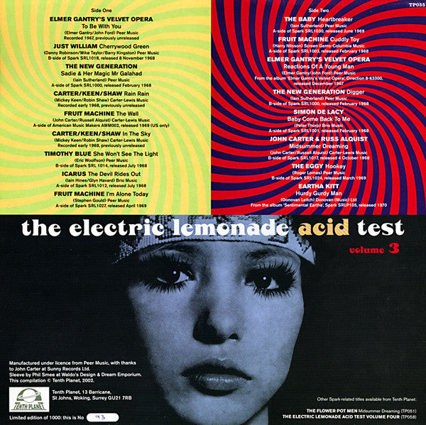 Various : The Electric Lemonade Acid Test Volume 3 (An Anthology Of The Spark Label 1967-1970) (LP, Comp, Ltd, Num)